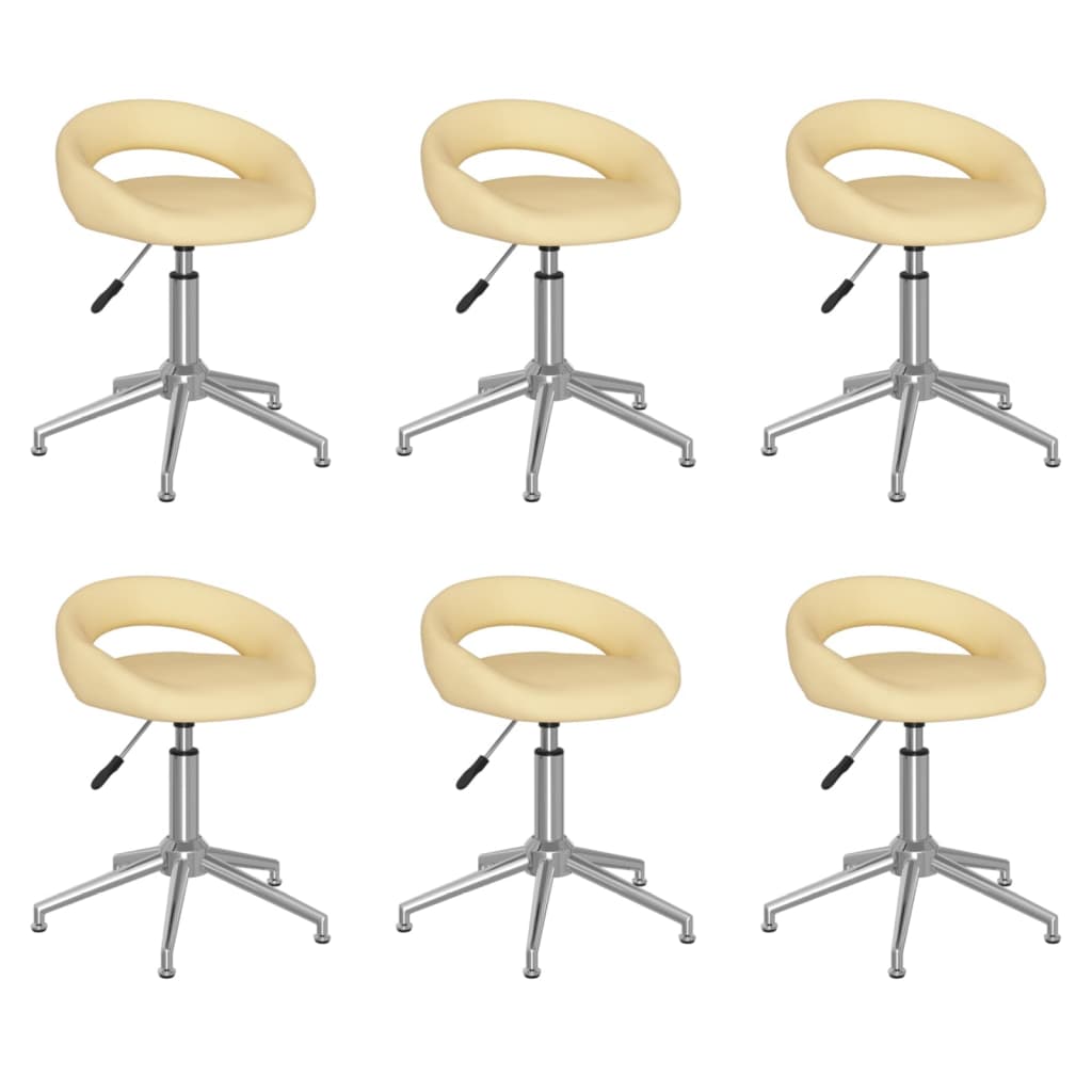 Chaises de salle à manger pivotantes 2 pcs en cuir artificiel couleur crème