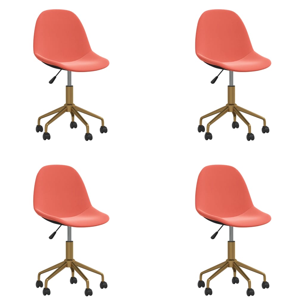 Chaises de salle à manger pivotantes 2 pcs velours rose