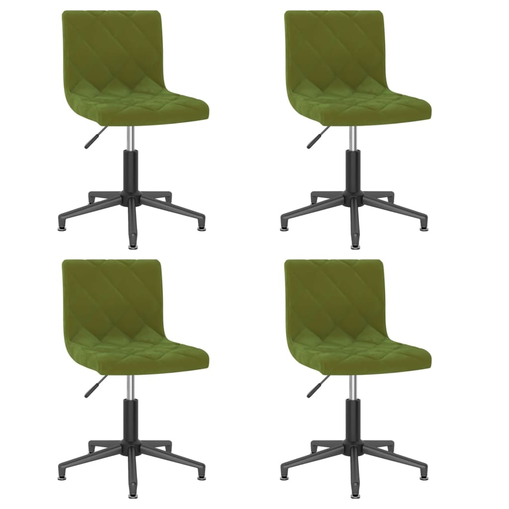 Chaises de salle à manger pivotantes 2 pcs velours vert clair