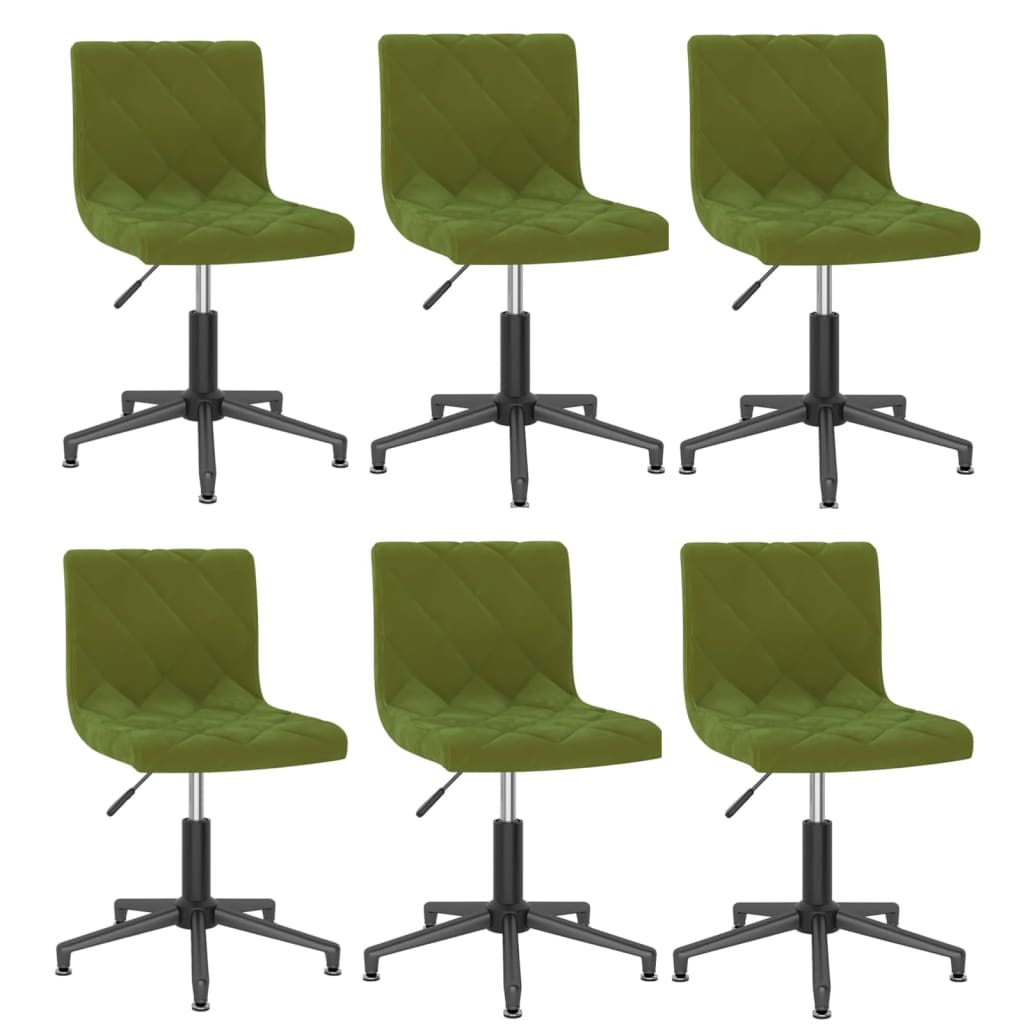 Chaises de salle à manger pivotantes 2 pcs velours vert clair