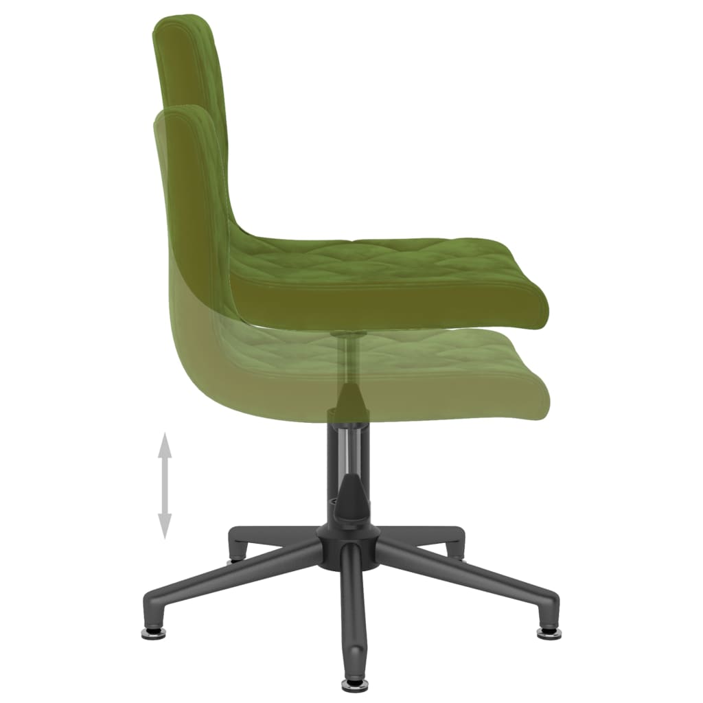 Chaises de salle à manger pivotantes 2 pcs velours vert clair