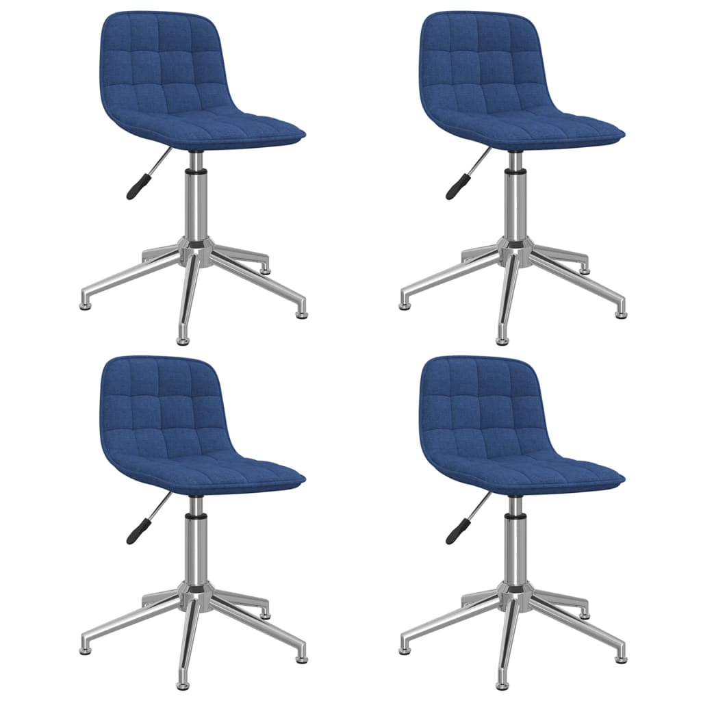 Chaises de salle à manger 2 pcs pivotantes en tissu bleu