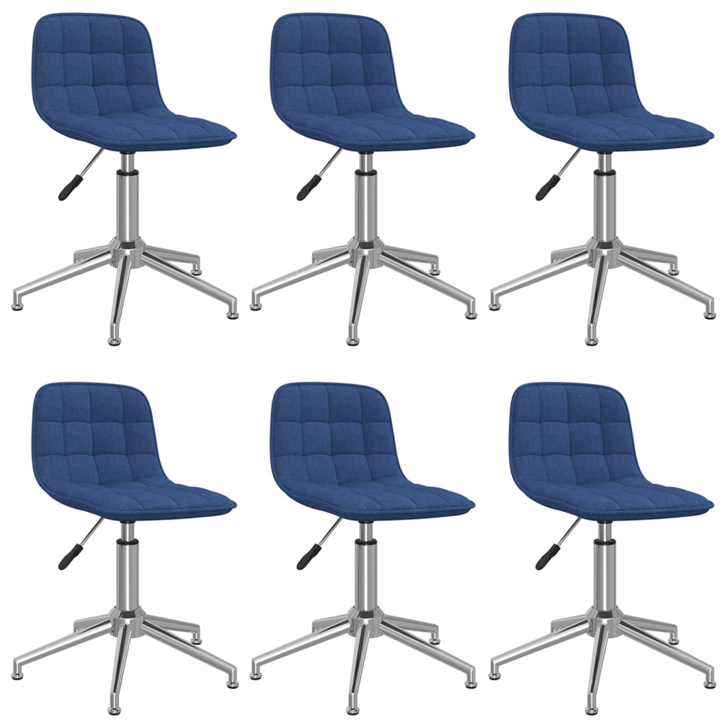 Eetkamerstoelen 2 st draaibaar stof blauw