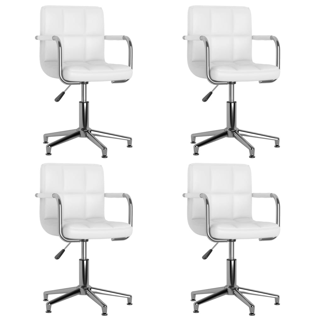 Chaises de salle à manger pivotantes 2 pcs en cuir artificiel blanc