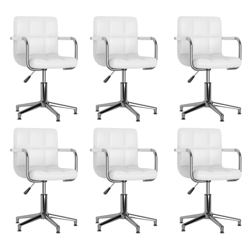 Chaises de salle à manger pivotantes 2 pcs en cuir artificiel blanc