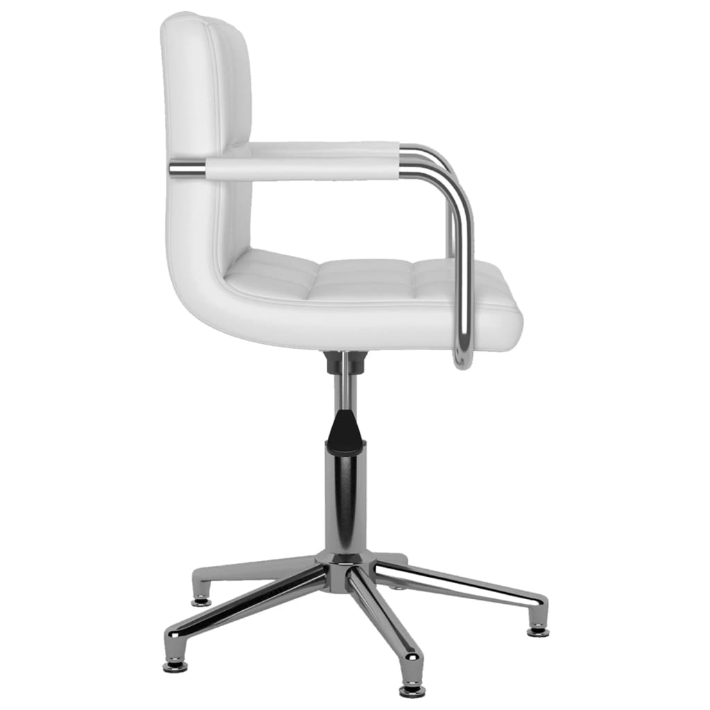 Chaises de salle à manger pivotantes 2 pcs en cuir artificiel blanc