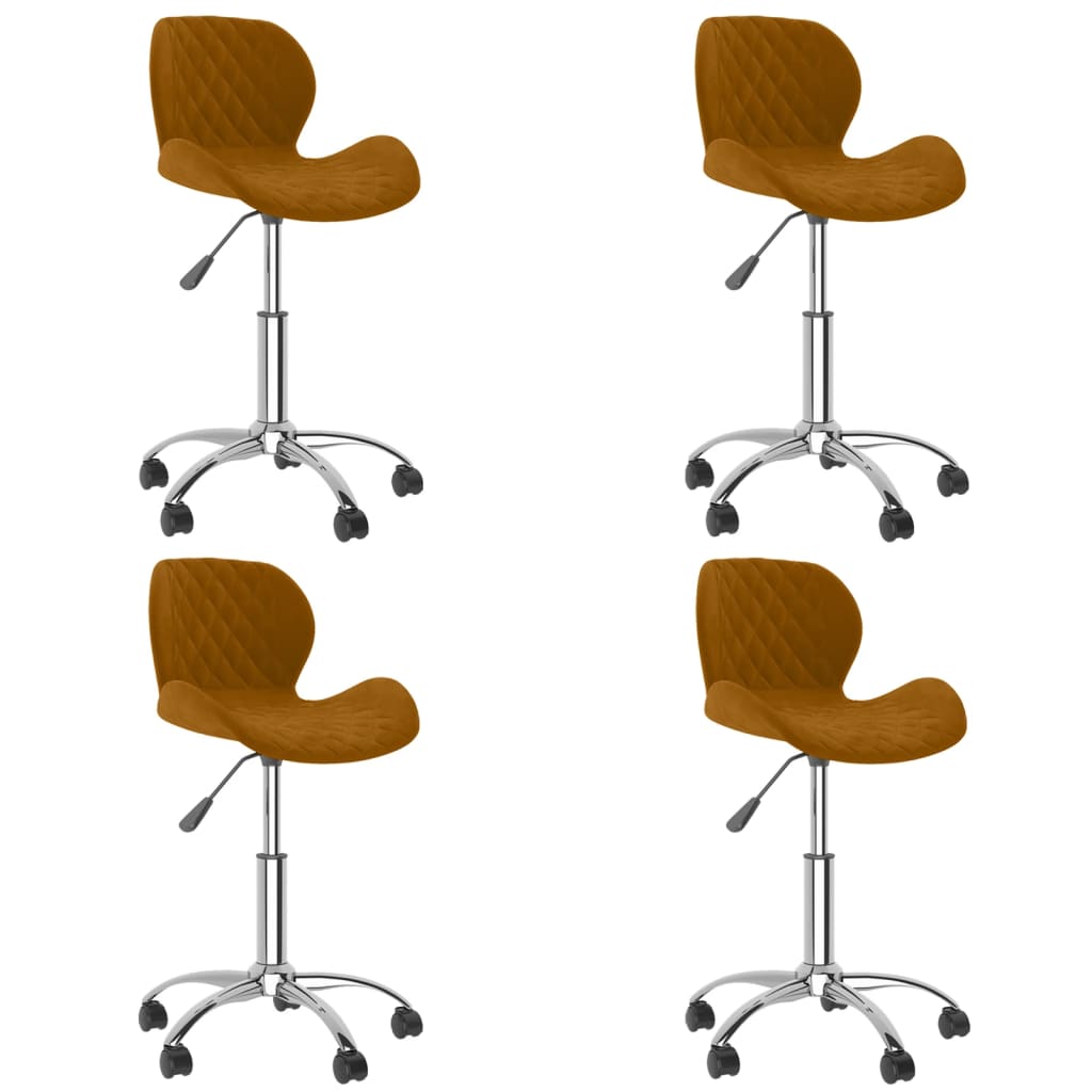 Chaises de salle à manger pivotantes 2 pcs velours marron