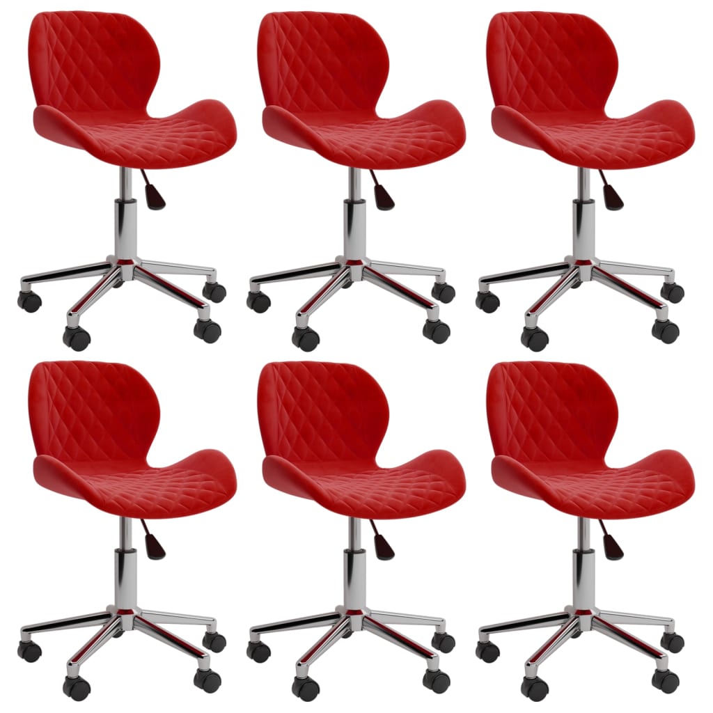 Chaises de salle à manger pivotantes 2 pcs velours rouge vin