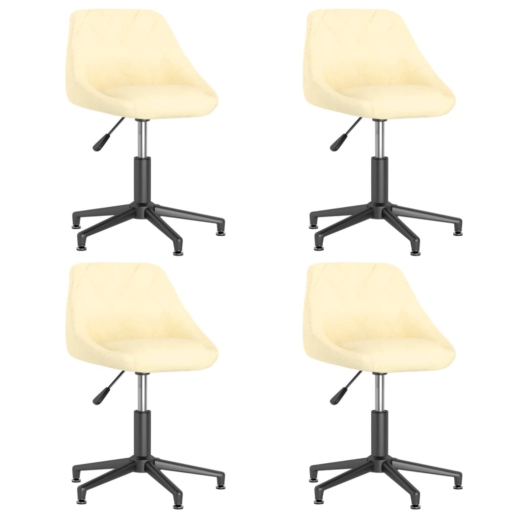 Chaises de salle à manger pivotantes 2 pcs velours couleur crème