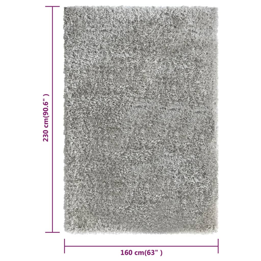 Tapis shaggy poils longs 50 mm 160x230 cm rose