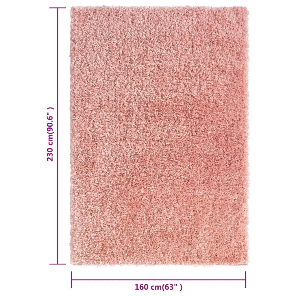 Tapis shaggy poils longs 50 mm 160x230 cm rose