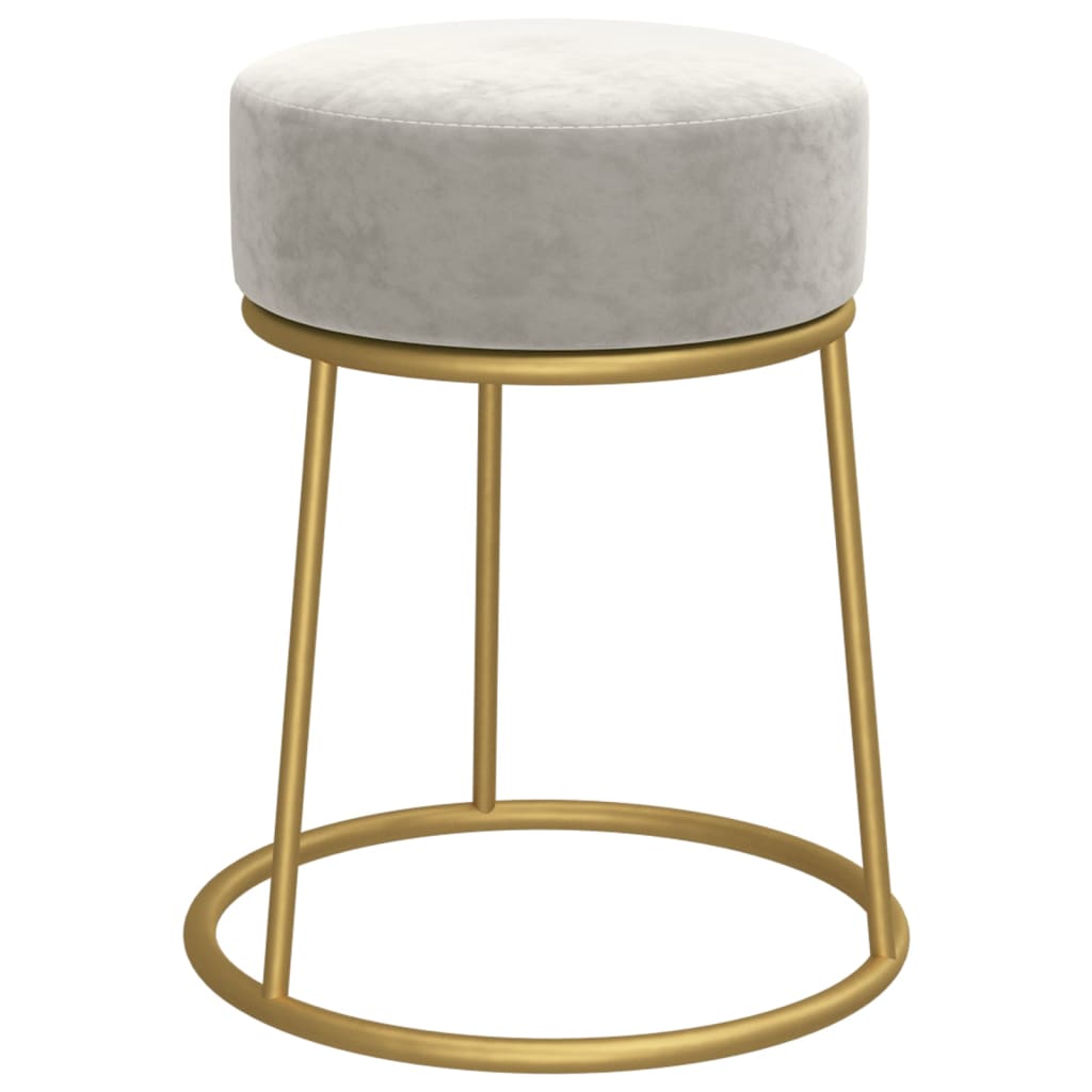 Hocker rond fluweel zwart