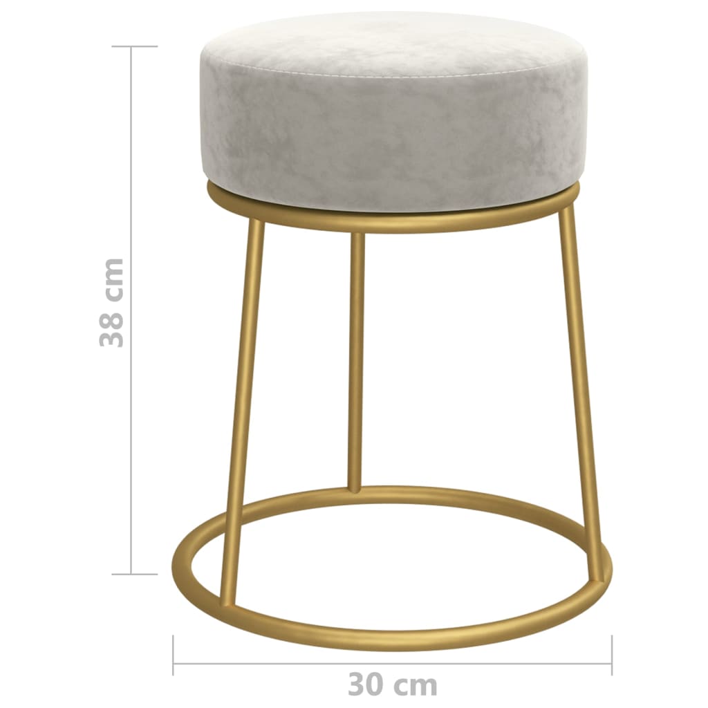 Hocker rond fluweel zwart