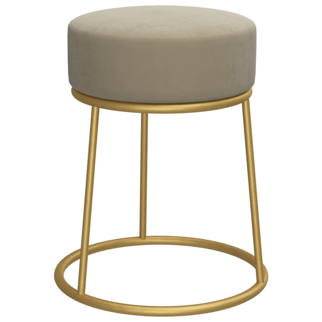 Hocker rond fluweel zwart