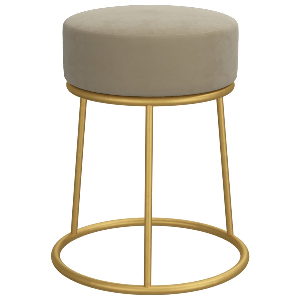 Hocker rond fluweel zwart