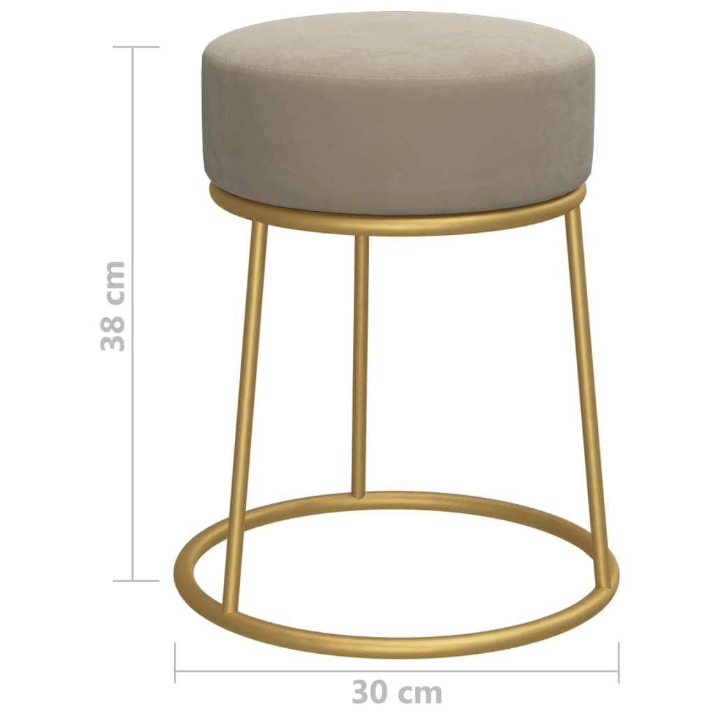 Hocker rond fluweel zwart