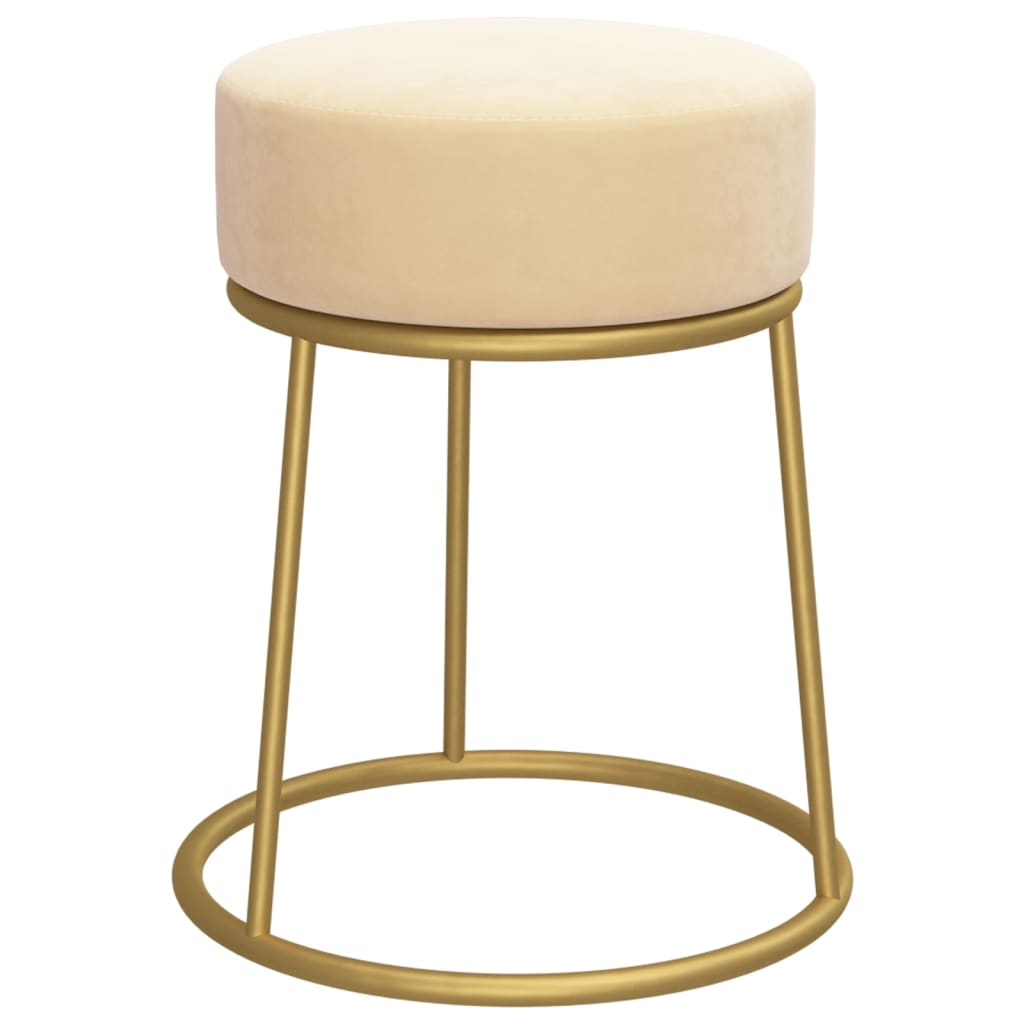 Hocker rond fluweel zwart