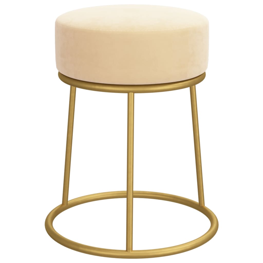 Hocker rond fluweel zwart