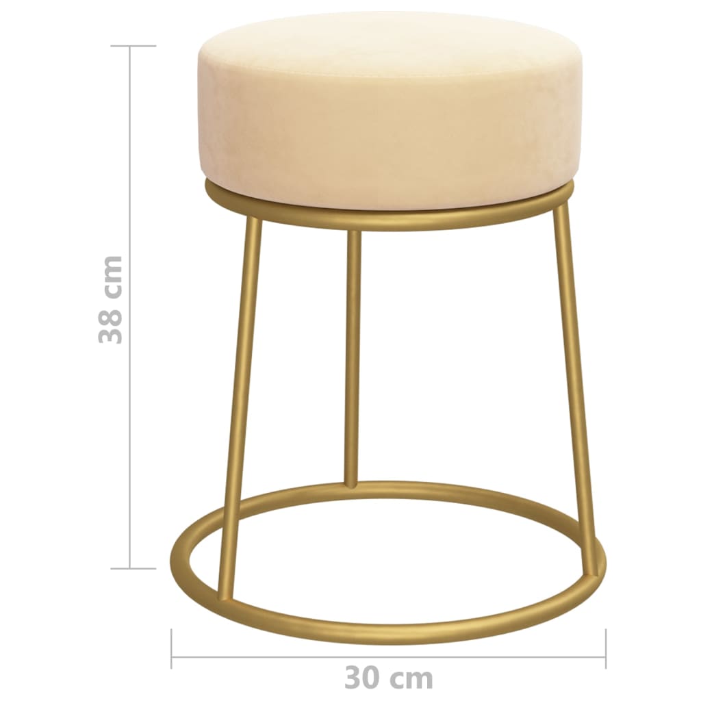 Hocker rond fluweel zwart