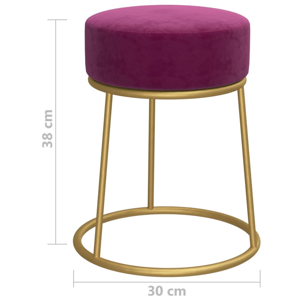 Hocker rond fluweel zwart