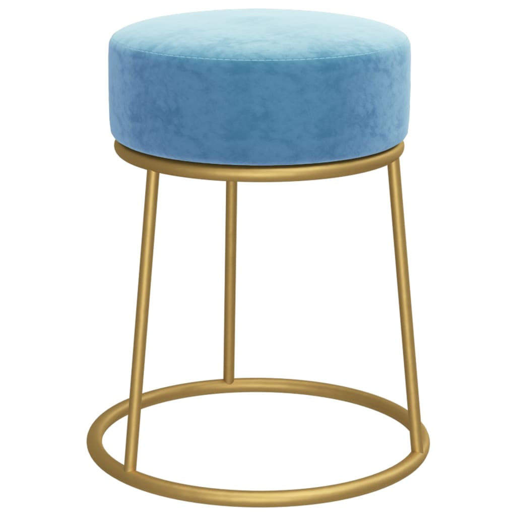 Hocker rond fluweel zwart