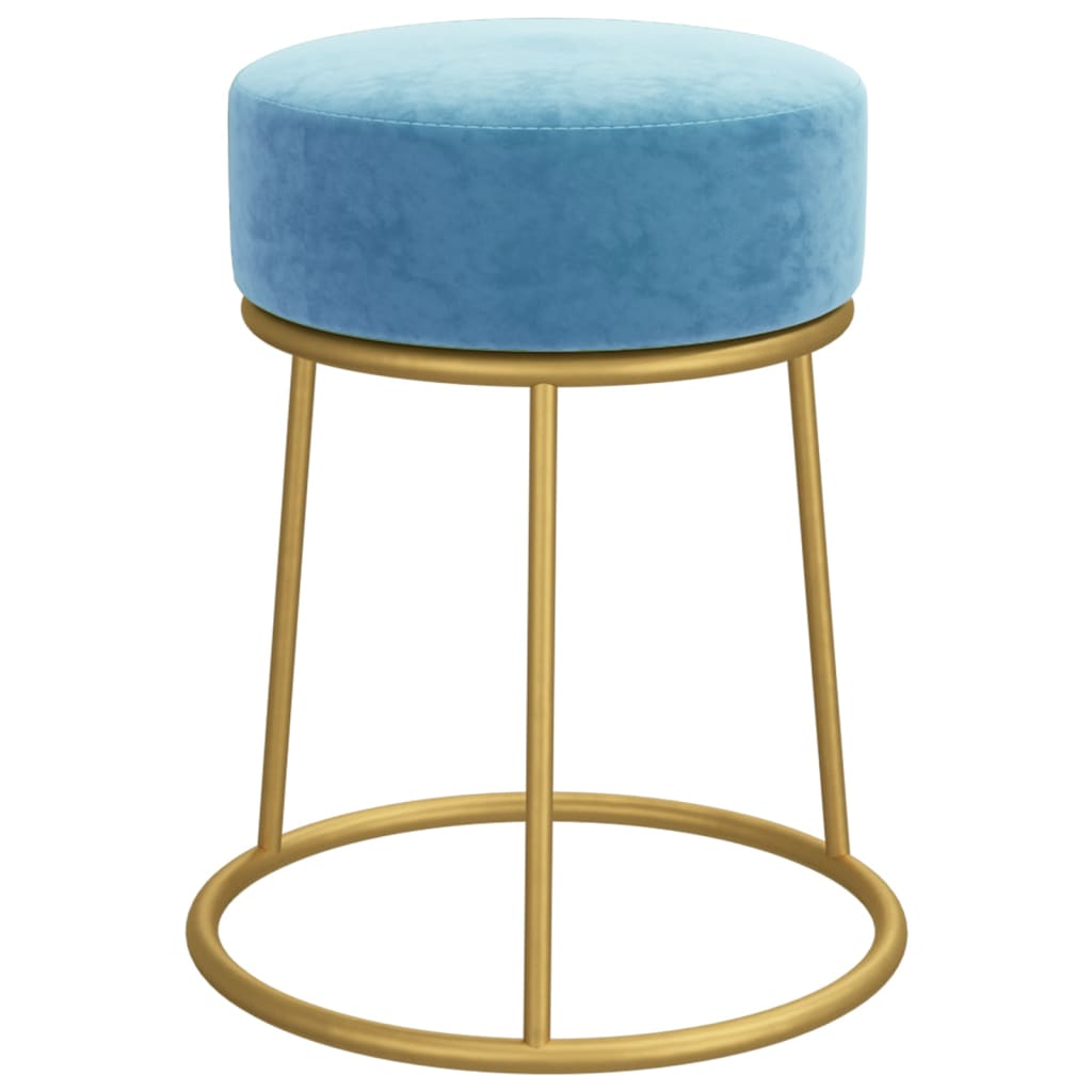 Hocker rond fluweel zwart