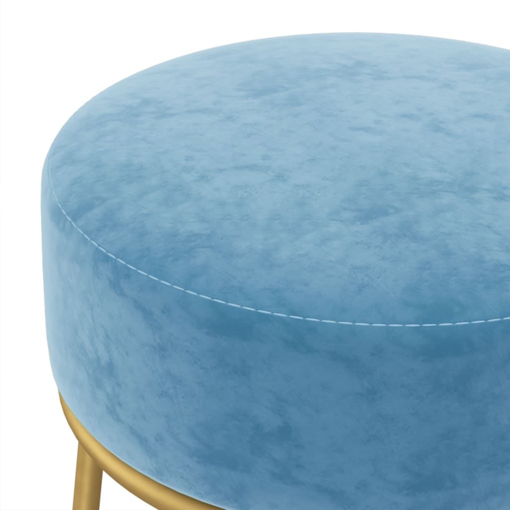 Hocker rond fluweel zwart