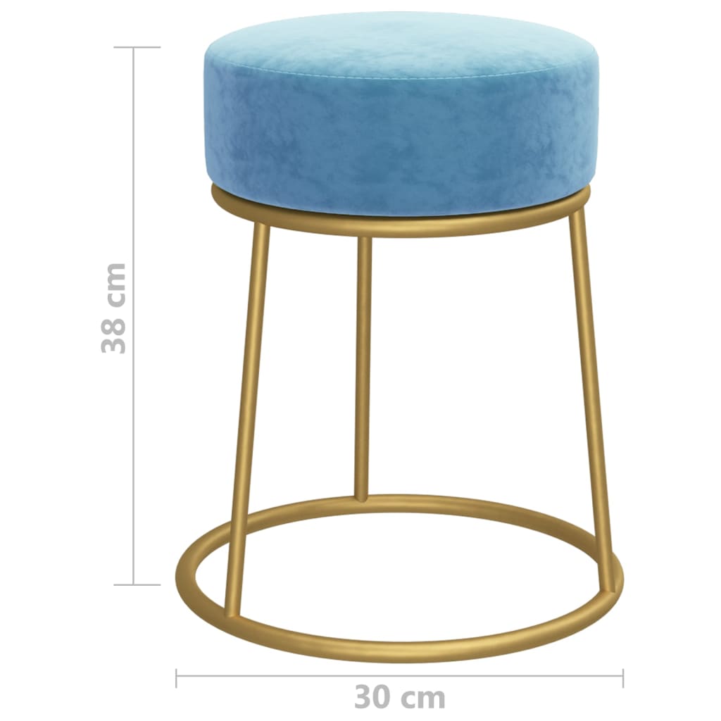 Hocker rond fluweel zwart