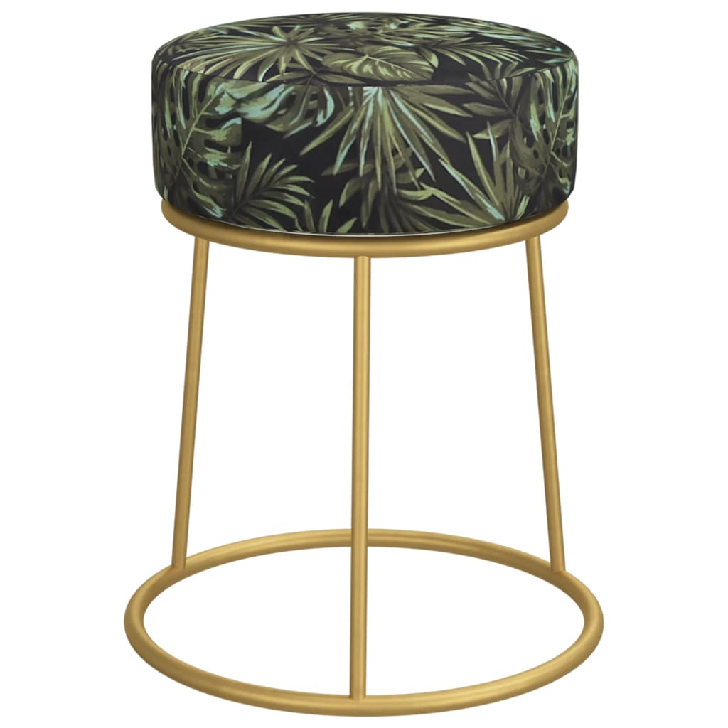 Hocker rond fluweel zwart