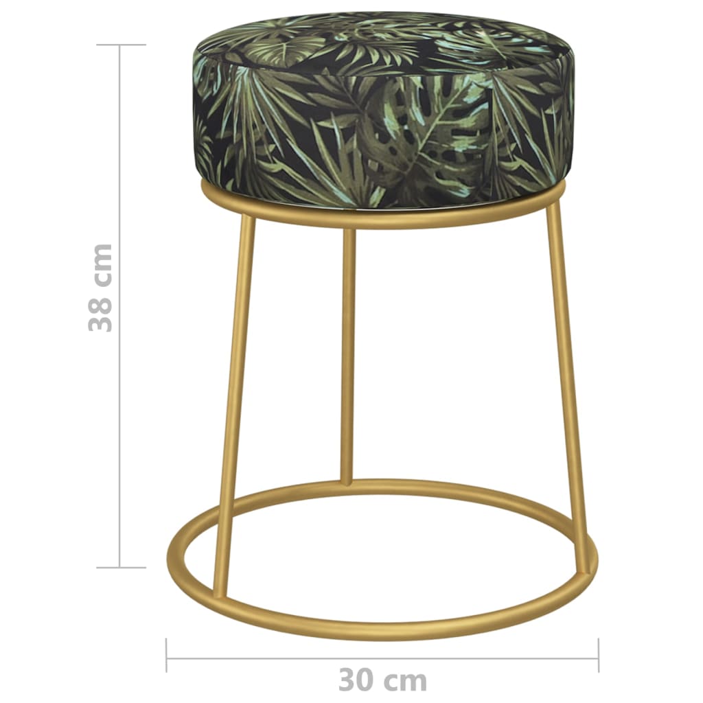 Hocker rond fluweel zwart