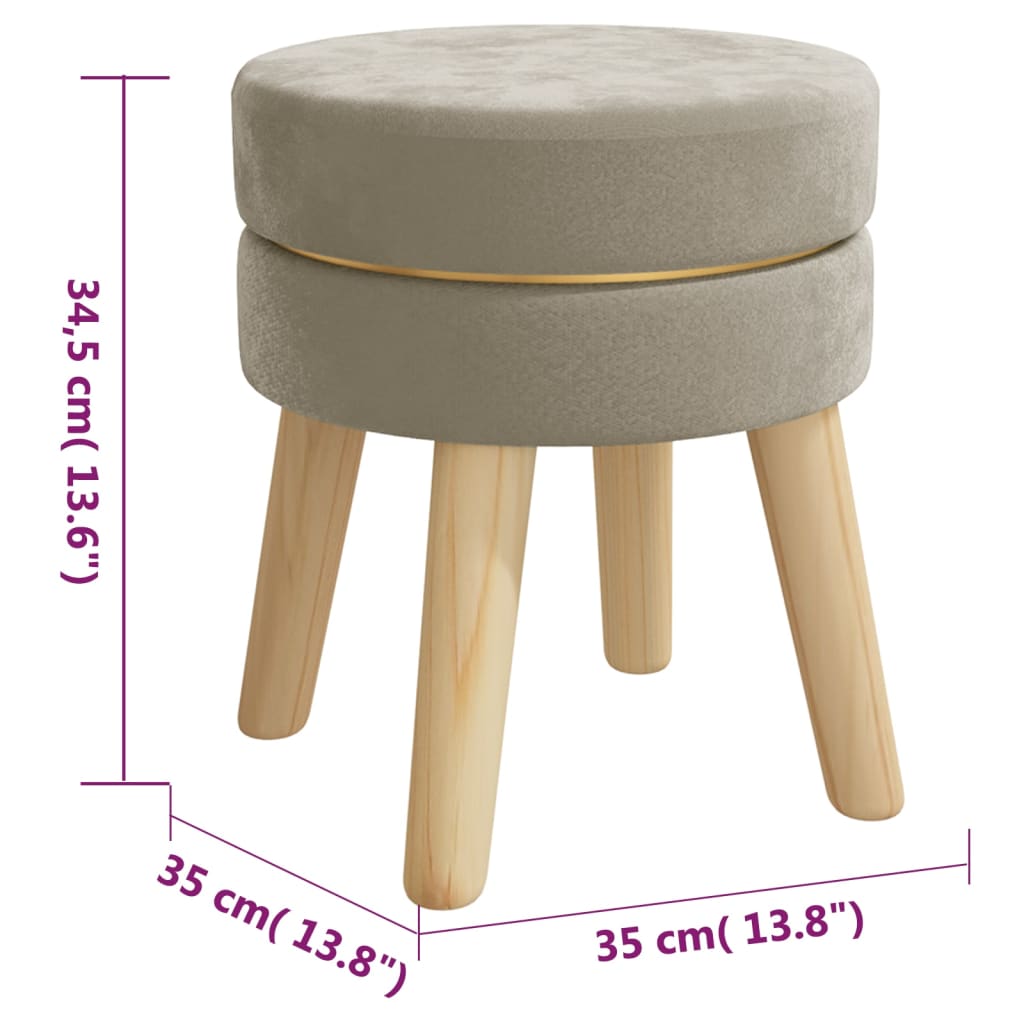 Hocker rond fluweel