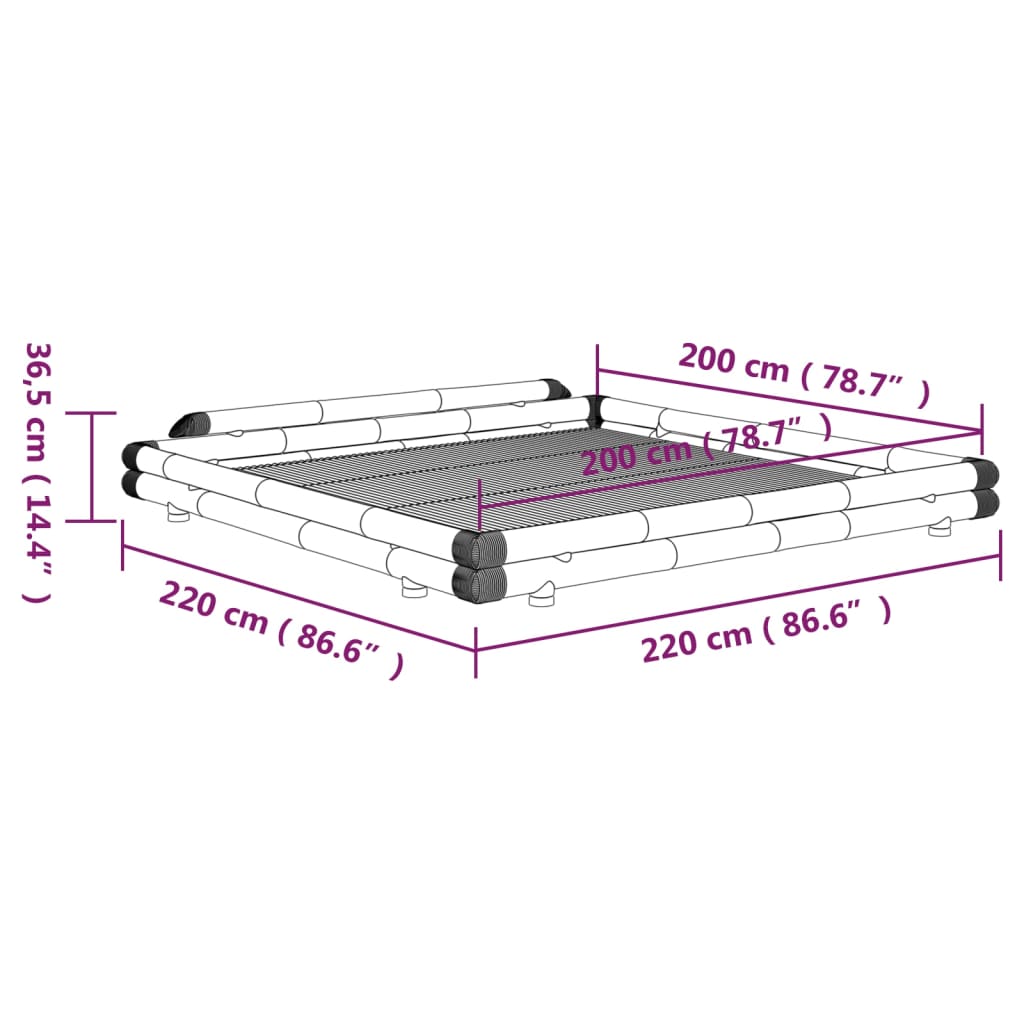 Bedframe bamboe 160x200 cm