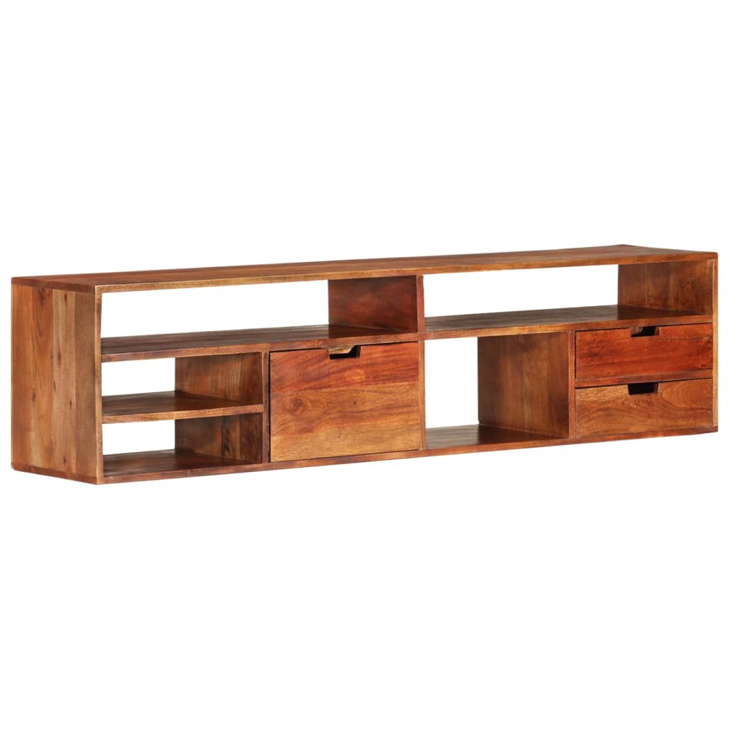 Meuble TV 80x30x42 cm en bois d'acacia massif