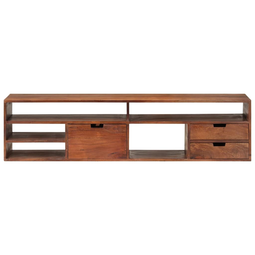 Meuble TV 80x30x42 cm en bois d'acacia massif