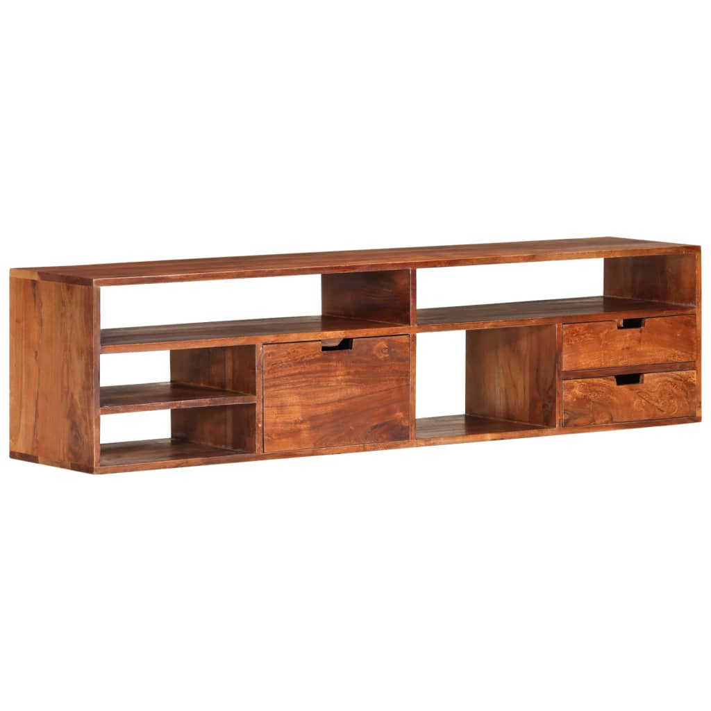 Meuble TV 80x30x42 cm en bois d'acacia massif