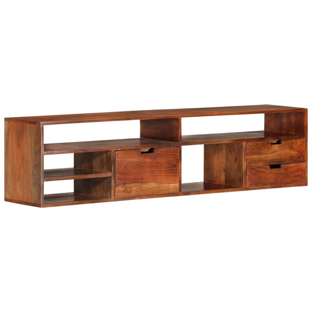 Meuble TV 80x30x42 cm en bois d'acacia massif