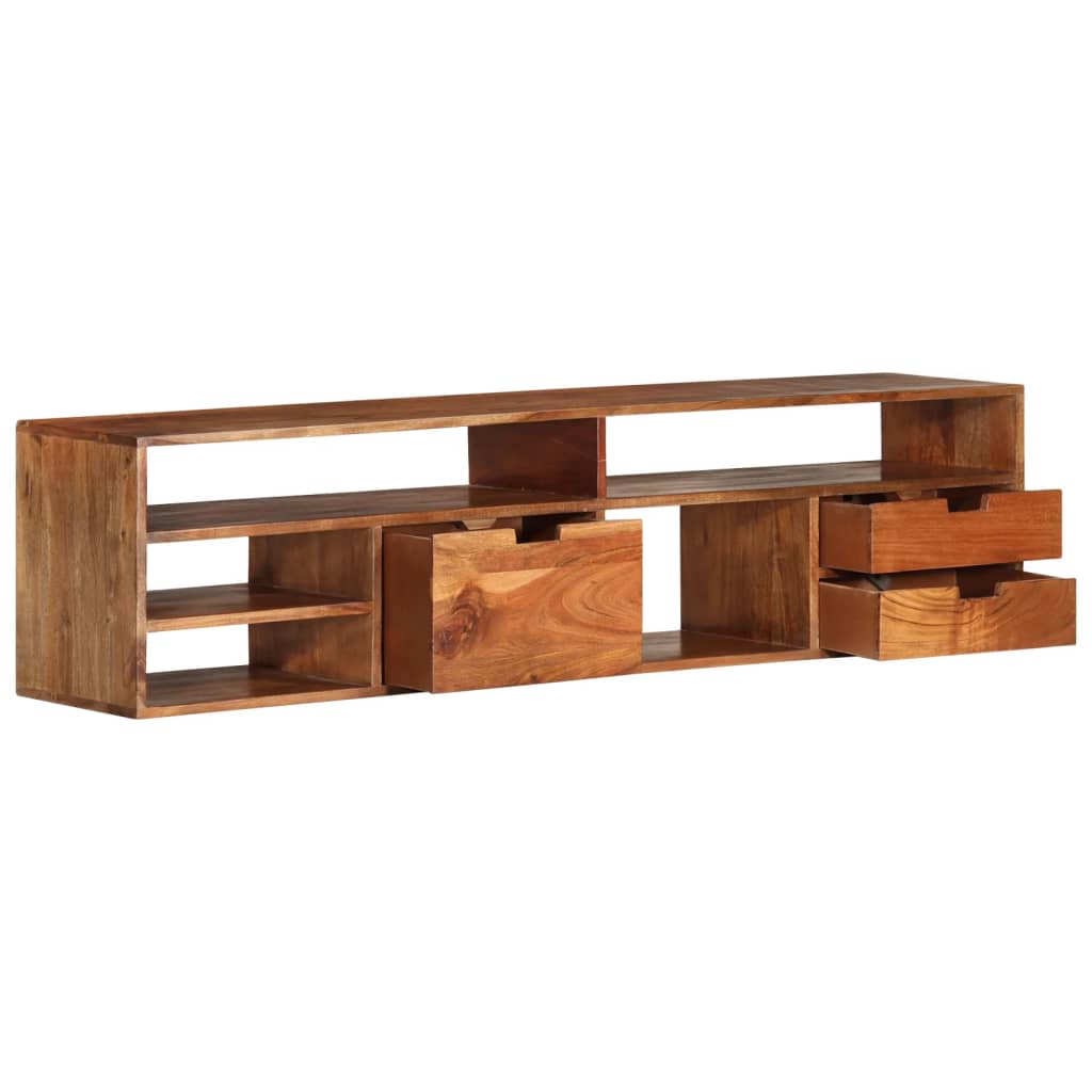 Meuble TV 80x30x42 cm en bois d'acacia massif