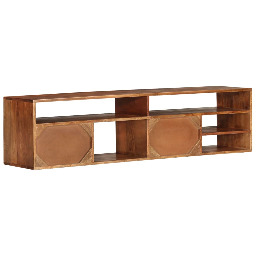 Meuble TV 80x30x42 cm en bois d'acacia massif