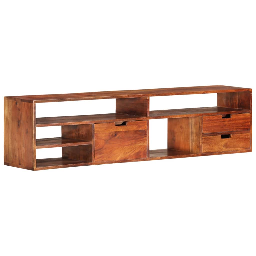 Meuble TV 80x30x42 cm en bois d'acacia massif