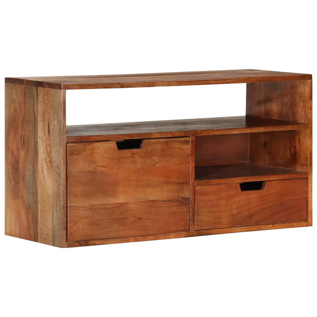 Meuble TV 80x30x42 cm en bois d'acacia massif