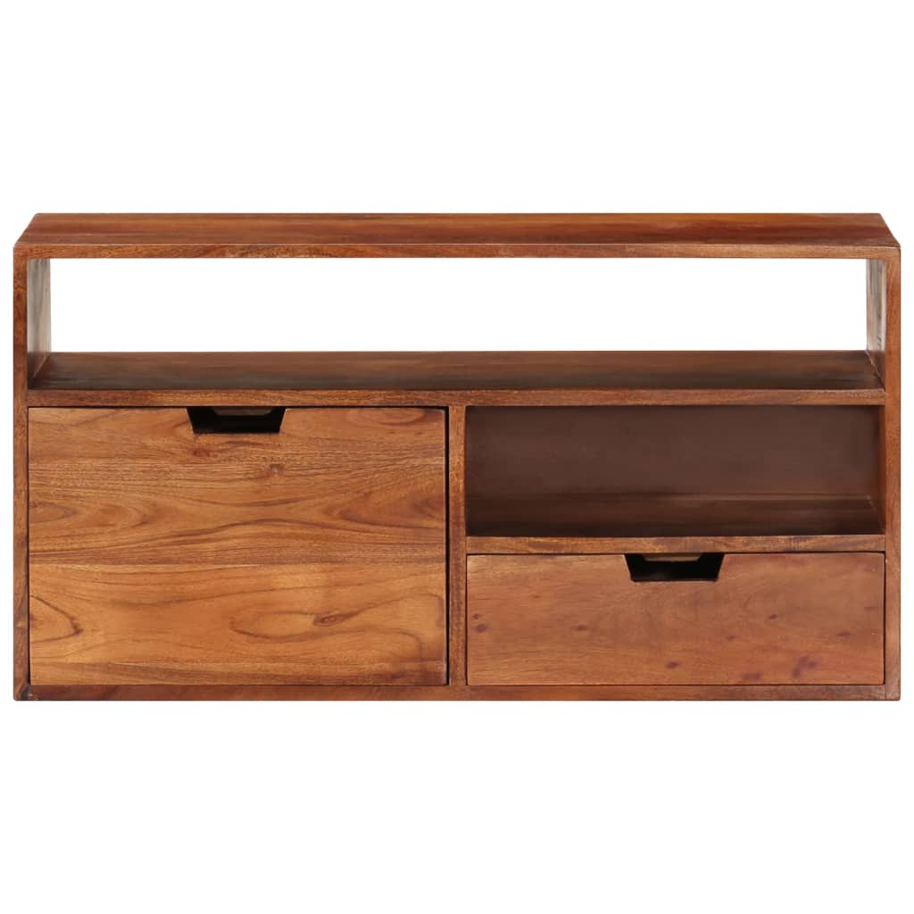 Meuble TV 80x30x42 cm en bois d'acacia massif