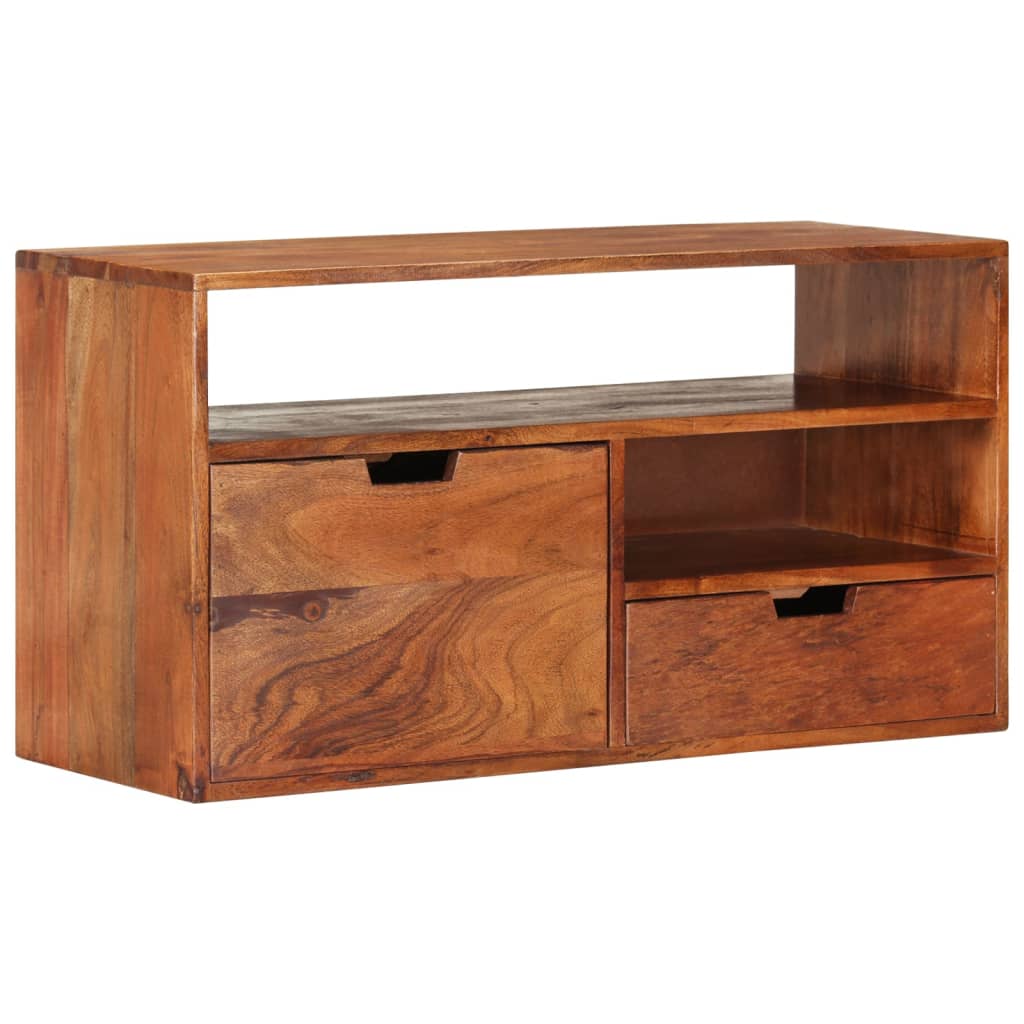 Meuble TV 80x30x42 cm en bois d'acacia massif