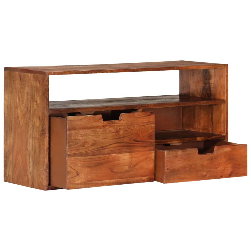 Meuble TV 80x30x42 cm en bois d'acacia massif