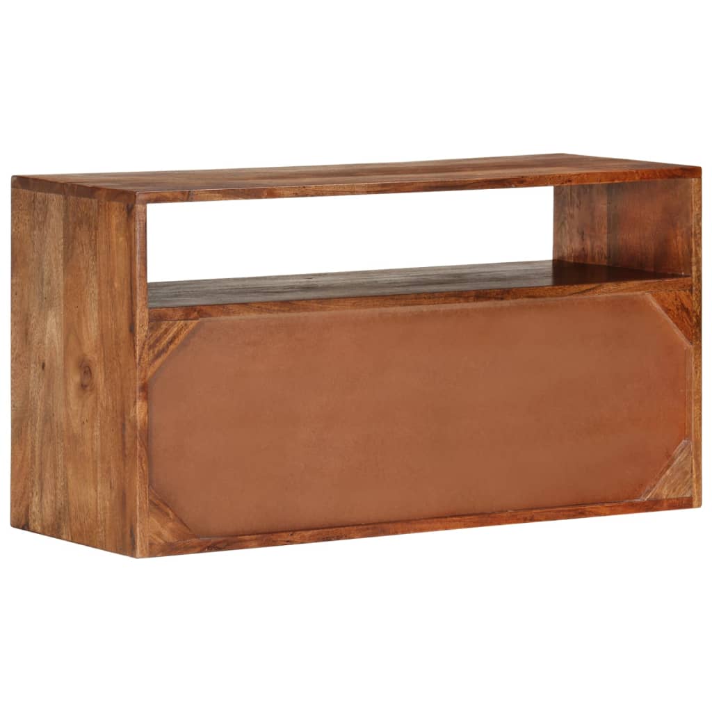 Meuble TV 80x30x42 cm en bois d'acacia massif