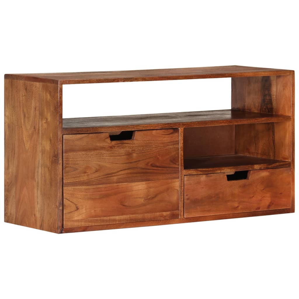 Meuble TV 80x30x42 cm en bois d'acacia massif