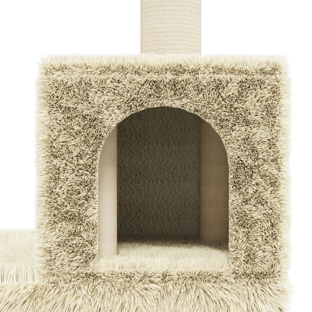 Kattenmeubel met sisal krabpalen 188 cm crèmekleurig