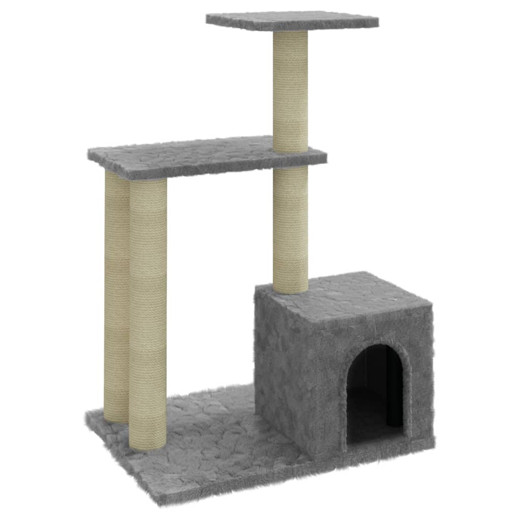 Meuble pour chat avec griffoirs en sisal 71 cm gris clair