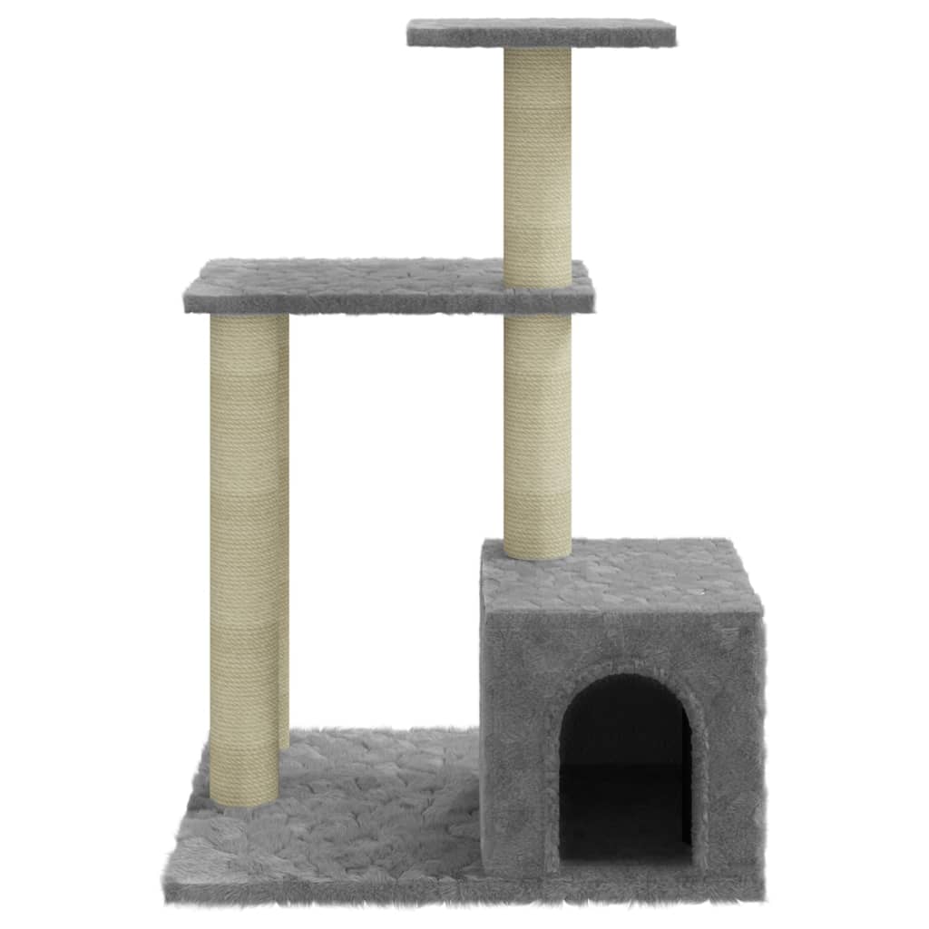 Meuble pour chat avec griffoirs en sisal 71 cm gris clair