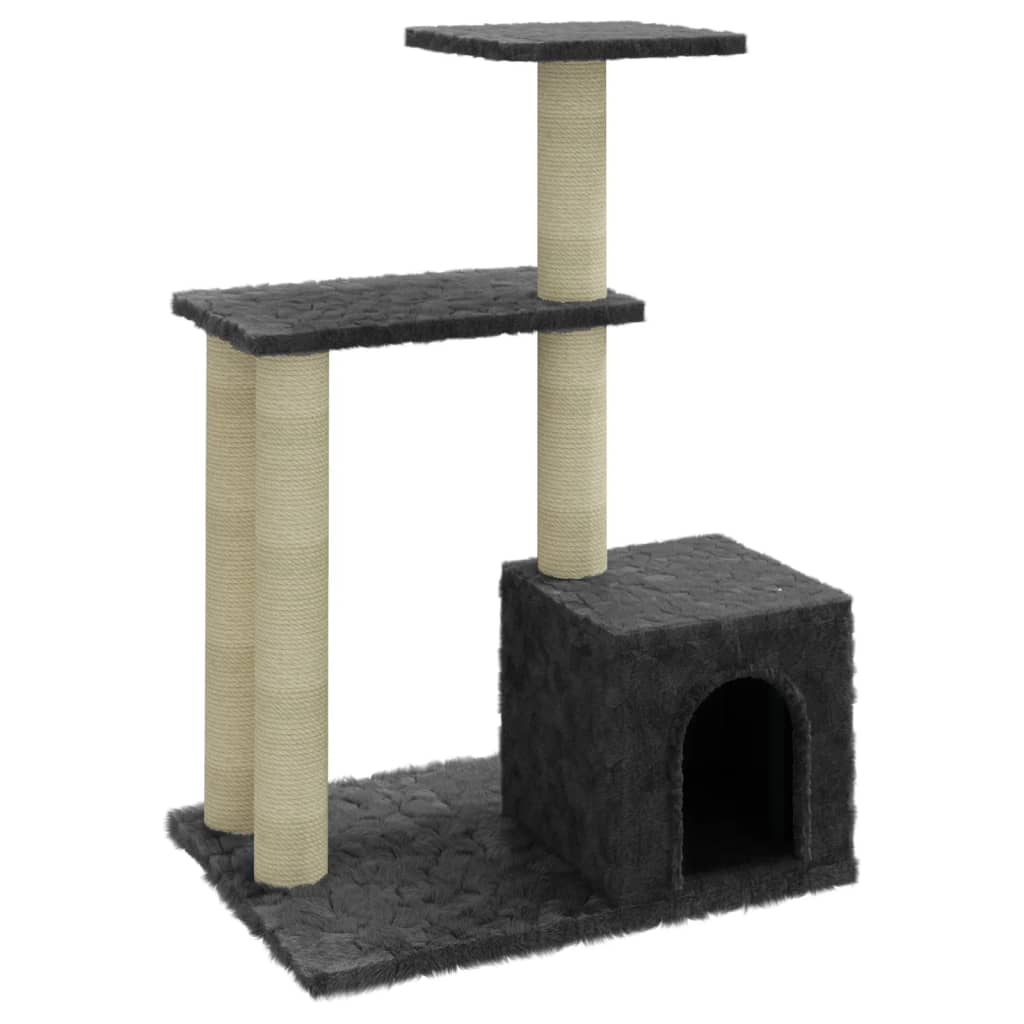 Meuble pour chat avec griffoirs en sisal 71 cm gris clair