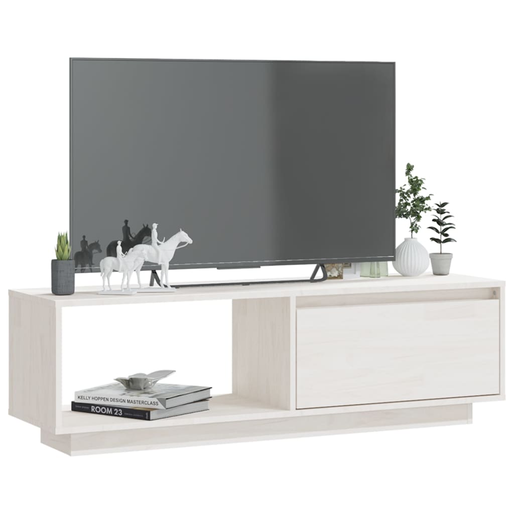 Meuble TV 110x30x33,5 cm en bois de pin massif